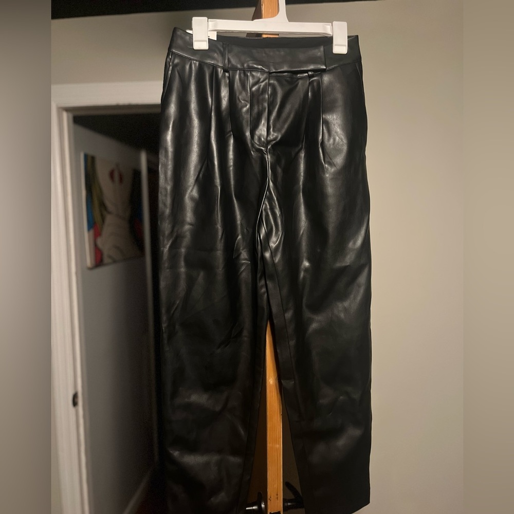 Faux leather pants
